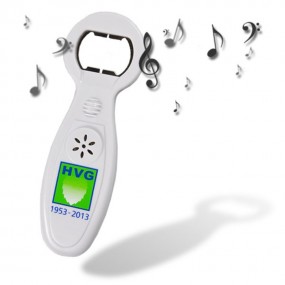 Flesopener met geluid bedrukken | Eigen logo
