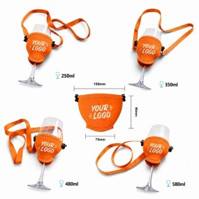 Wijnglashouder Bedrukken met Logo | Neopreen Wijnglasho...